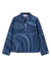 Pucci Junior Marmo-print Shirt In Blue
