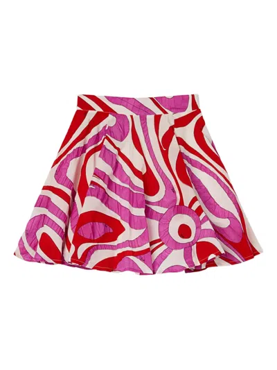 Pucci Junior Kids' Marmo-print Skirt In Pink