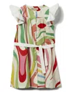 Pucci Junior Marmo-print Sleeveless Dress In White