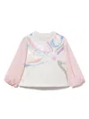 Pucci Junior Marmo-print Top In Pink