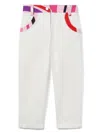 Pucci Junior Marmo-print Trousers In White
