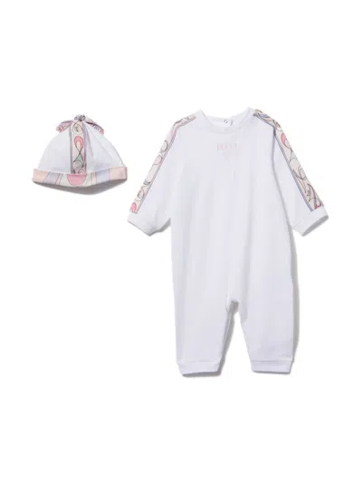 Pucci Junior Marmo-trim Babygrow Set In White