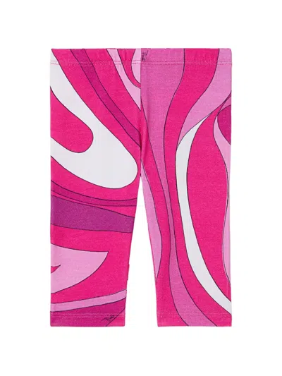 Pucci Junior Babies' Marmo-print Leggings In Multi