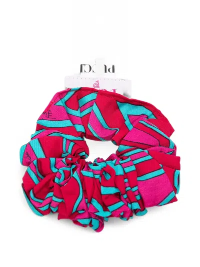 Pucci Junior Marmo-print Scrunchies In 粉色