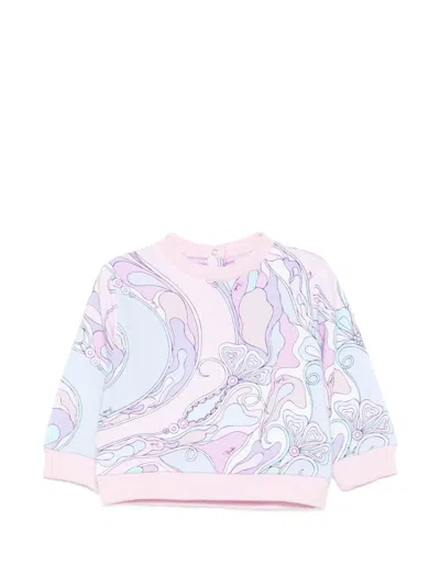 Pucci Junior Babies' Marmo-print Sweater In Pink