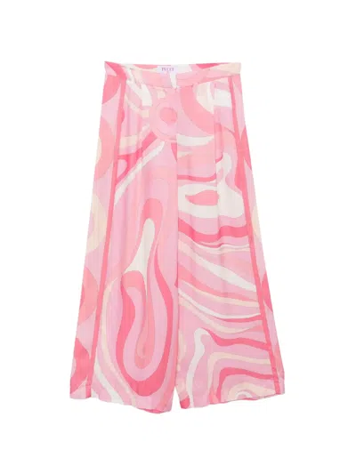 Pucci Junior Kids' Marmo-print Trousers In Pink