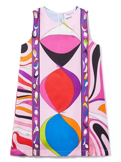 Pucci Junior Kids' Iride-print Sleeveless Dress In Pink
