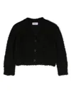 Pucci Junior Onde-print Bouclé Cardigan In Black