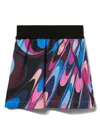 Pucci Junior Onde-print Mini Skirt In Black