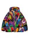 Pucci Junior Onde-print Puffer Jacket In 紫色