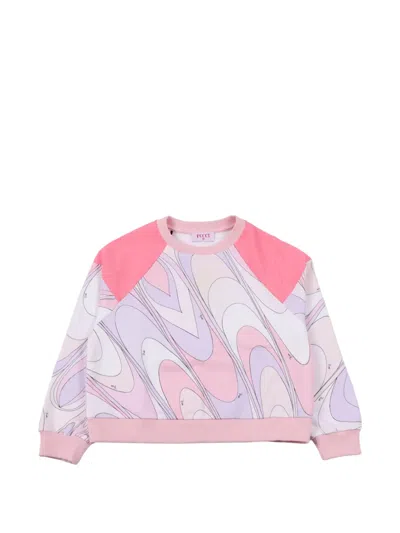 Pucci Junior Kids' Onde-print Sweatshirt In Pink
