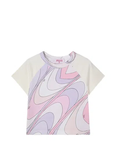 Pucci Junior Onde Print T-shirt In Multi