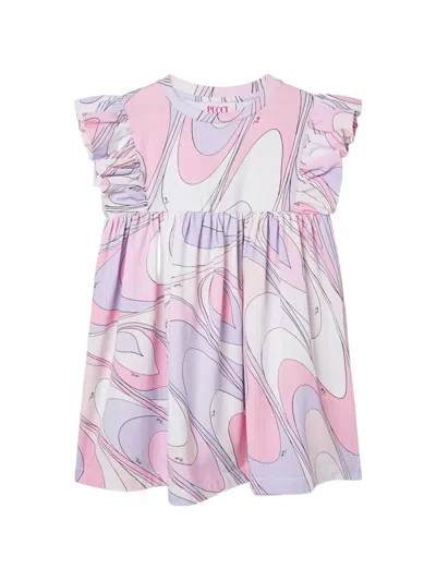 Pucci Junior Kids' Onde-print Dress In Pink