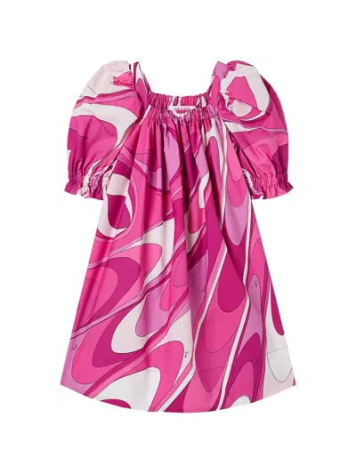 Pucci Junior Kids' Onde-print Dress In Pink