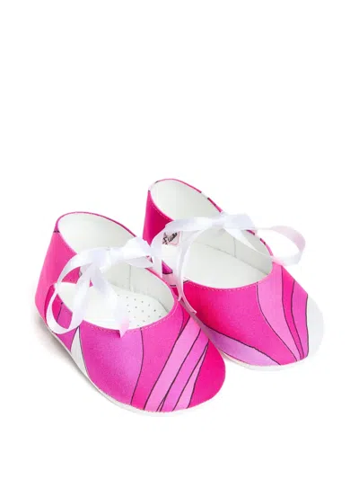 Pucci Junior Babies' Onde-print Ballerina Flats In Multi