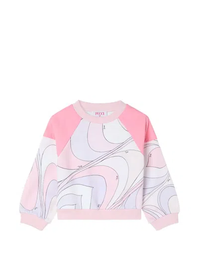 Pucci Junior Kids' Onde-print Sweatshirt In Pink