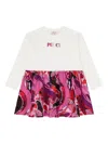 Pucci Junior Orchidee Logo-embroidered Ruffled Dress In Multi