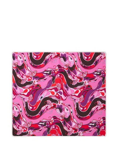 Pucci Junior Orchidee-print Blanket In Pink