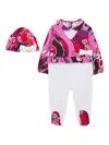 Pucci Junior Orchidee-print Bow-detail Babygrow Set In Multi