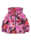 Pucci Junior Orchidee-print Down Jacket In Pink