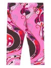 Pucci Junior Orchidee-print Leggings In Multi
