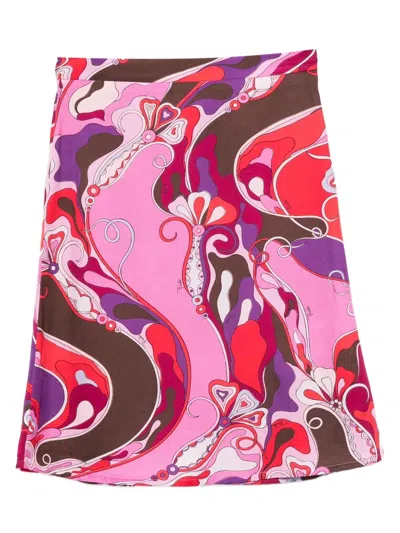 Pucci Junior Kids' Orchidee-print Skirt In Pink