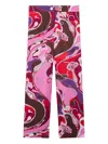 Pucci Junior Orchidee Print Trousers In Pink