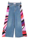 Pucci Junior Panelled Jeans In Blue