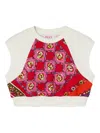 Pucci Junior Patchwork Crop Top In Pink