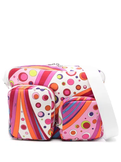 Pucci Junior Pattern Print Changing Bag In Orange