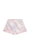 Pucci Junior Patterned Ruffled Shorts In Pink