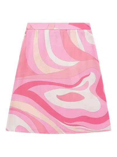 Pucci Junior Kids' Patterned Skirt In Pink
