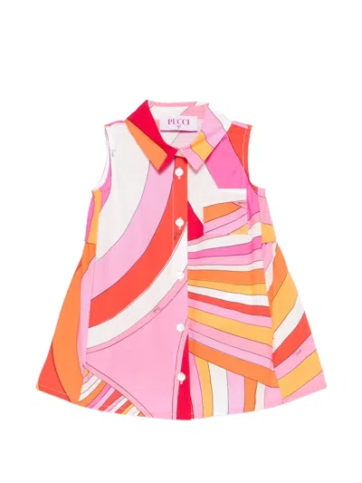 Pucci Junior Babies' Patterned Sleeveless Dress In Pink