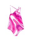 Pucci Junior Patterned Swimsuit In Pink
