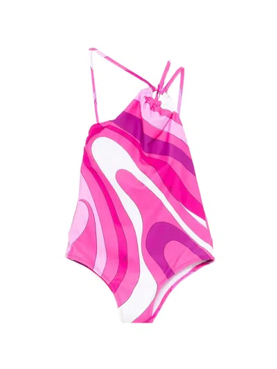 Pucci Junior Kids' Patterned Swimsuit In Pink
