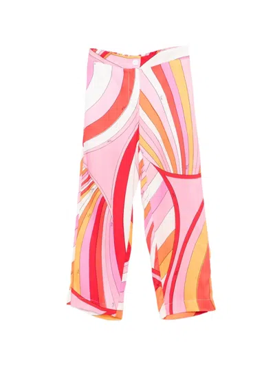 Pucci Junior Kids' Patterned Trousers In Multi