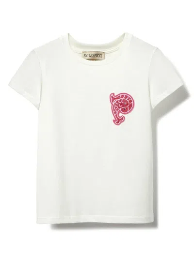 Pucci Junior Kids' Pesci-appliqué T-shirt In White