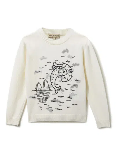 Pucci Junior Kids' Pesci-embroidered Jumper In White