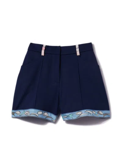 Pucci Junior Kids' Pesci-trim Shorts In Blue