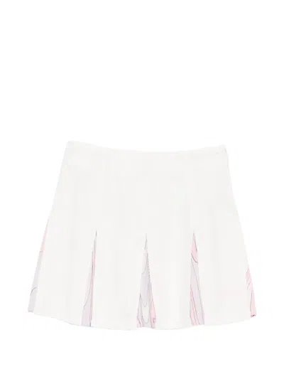 Pucci Junior Kids' Pleated Printed Skirt In White