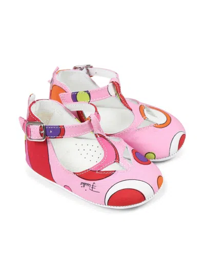 Pucci Junior Babies' Printed Ballet Flats In Pink