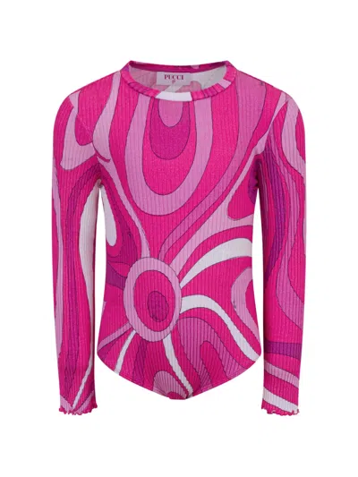 Pucci Junior Printed Bodysuit In Multi