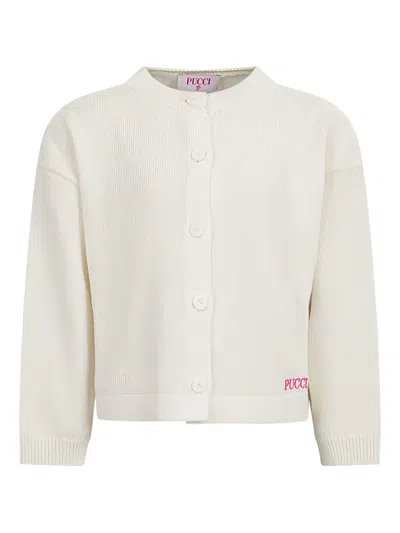 Pucci Junior Printed-detail Cardigan In Neutral