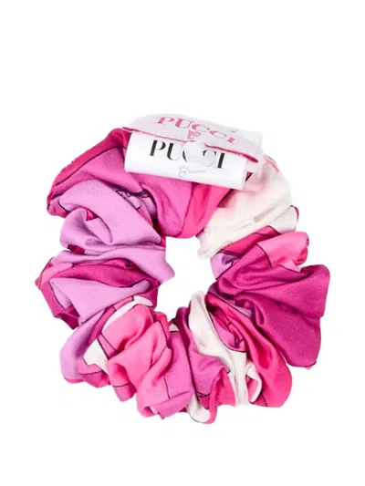 Pucci Junior Kids' Printed Hair Scrunchie In Pink