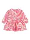 Pucci Junior Printed Long-sleeves Dress In Pink