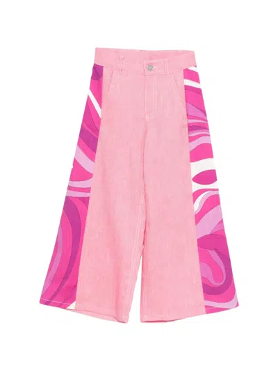 Pucci Junior Kids' Printed-pocket Trousers In Pink