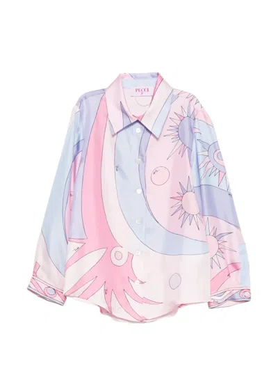 Pucci Junior Kids' Printed Shirt In Pink