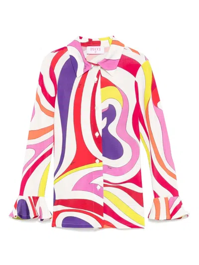Pucci Junior Kids' Printed Shirt In White