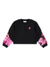 Pucci Junior Printed-sleeve Sweater In Black