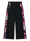 Pucci Junior Printed Stripes Trousers In Black